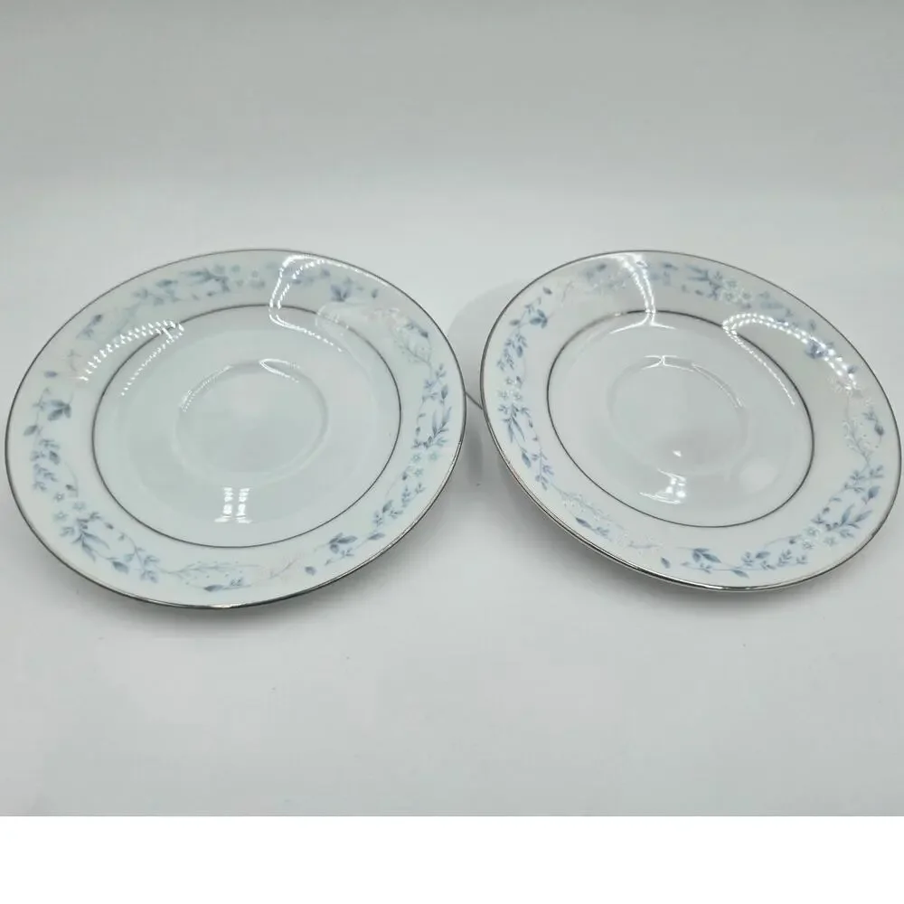 Noritake Carolyn 2693 Tea Cup Saucer Set 4 Platinum Trim EUC